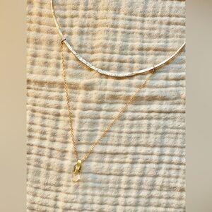 Brass Quartz Cuff Pendant Necklace - Elegant Women's Jewelry